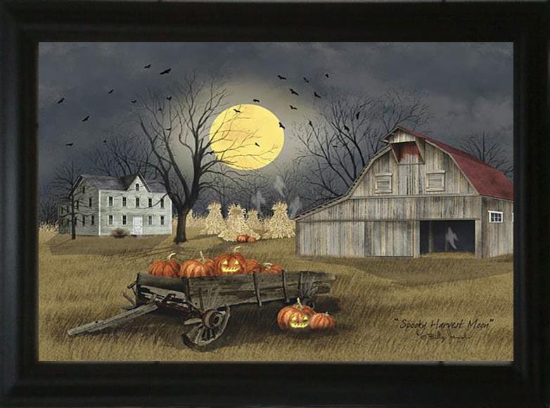 Spooky Harvest Moon - Billy Jacobs 15.5" x 19.5" Framed Art