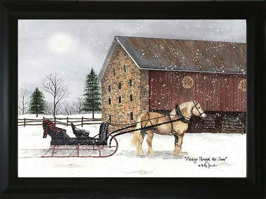 Dashing Through The Snow - 21.5" x 27.5" Framed Art By Billy Jacobs
